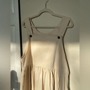 Olive clothing (UK brand) dungaree cream midi dress